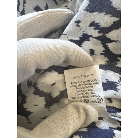 J. Crew XL Sleeveless Navy & White Printed Shift Dress - Picture 8 of 10